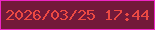 文字の大きさ：3、枠の色：ed26c5、背景の色：73193a、文字の色：ec4943 無料ブログパーツのブログ時計