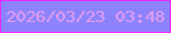 文字の大きさ：5、枠の色：ed26fb、背景の色：8c83fc、文字の色：e79df0 無料ブログパーツのブログ時計