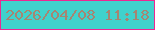 文字の大きさ：4、枠の色：ed2792、背景の色：40d2cc、文字の色：a68572 無料ブログパーツのブログ時計