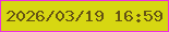 文字の大きさ：2、枠の色：ed2fdf、背景の色：d7d712、文字の色：655413 無料ブログパーツのブログ時計