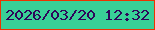 文字の大きさ：1、枠の色：ed3300、背景の色：39d097、文字の色：2e055a 無料ブログパーツのブログ時計