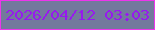 文字の大きさ：3、枠の色：ed35ec、背景の色：73799d、文字の色：971aee 無料ブログパーツのブログ時計