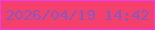 文字の大きさ：2、枠の色：ed38fe、背景の色：f4406b、文字の色：8459c1 無料ブログパーツのブログ時計