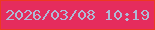 文字の大きさ：1、枠の色：ed3a1f、背景の色：e52c5d、文字の色：aeb9d6 無料ブログパーツのブログ時計