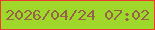 文字の大きさ：2、枠の色：ed3c2e、背景の色：9fd72a、文字の色：966448 無料ブログパーツのブログ時計