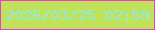 文字の大きさ：2、枠の色：ed3ccd、背景の色：bfe25a、文字の色：93ebdd 無料ブログパーツのブログ時計