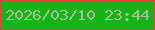 文字の大きさ：5、枠の色：ed3d45、背景の色：14b317、文字の色：a8bd9a 無料ブログパーツのブログ時計