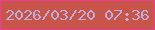 文字の大きさ：5、枠の色：ed3d8e、背景の色：c85549、文字の色：bfaddc 無料ブログパーツのブログ時計