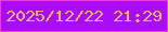 文字の大きさ：5、枠の色：ed3ddf、背景の色：a90cfb、文字の色：e5b66b 無料ブログパーツのブログ時計
