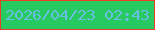 文字の大きさ：3、枠の色：ed3e2a、背景の色：26ca61、文字の色：68bfe2 無料ブログパーツのブログ時計