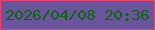 文字の大きさ：5、枠の色：ed3e70、背景の色：69559b、文字の色：11640c 無料ブログパーツのブログ時計
