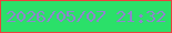 文字の大きさ：2、枠の色：ed403e、背景の色：2be069、文字の色：8e85ce 無料ブログパーツのブログ時計
