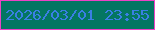文字の大きさ：1、枠の色：ed42c6、背景の色：047662、文字の色：3a7fe4 無料ブログパーツのブログ時計