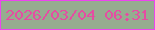 文字の大きさ：1、枠の色：ed44ef、背景の色：96ac90、文字の色：e54da2 無料ブログパーツのブログ時計