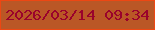 文字の大きさ：1、枠の色：ed4713、背景の色：ba5726、文字の色：9a032c 無料ブログパーツのブログ時計