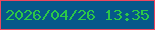 文字の大きさ：3、枠の色：ed475f、背景の色：06588a、文字の色：2cc748 無料ブログパーツのブログ時計