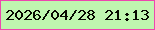 文字の大きさ：2、枠の色：ed47ae、背景の色：bff6af、文字の色：080a00 無料ブログパーツのブログ時計