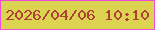 文字の大きさ：1、枠の色：ed4dd9、背景の色：dcd351、文字の色：af4036 無料ブログパーツのブログ時計