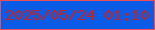 文字の大きさ：2、枠の色：ed4e55、背景の色：0a5be5、文字の色：c92120 無料ブログパーツのブログ時計