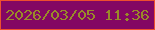 文字の大きさ：4、枠の色：ed4f2e、背景の色：830763、文字の色：998a29 無料ブログパーツのブログ時計
