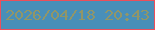 文字の大きさ：4、枠の色：ed4f5a、背景の色：498fb8、文字の色：919668 無料ブログパーツのブログ時計