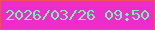 文字の大きさ：5、枠の色：ed4f5b、背景の色：ee2ccc、文字の色：75f4aa 無料ブログパーツのブログ時計