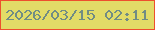 文字の大きさ：5、枠の色：ed502e、背景の色：e2dc67、文字の色：718c84 無料ブログパーツのブログ時計