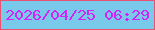文字の大きさ：1、枠の色：ed5171、背景の色：79caea、文字の色：d025f7 無料ブログパーツのブログ時計