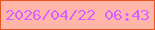 文字の大きさ：1、枠の色：ed5221、背景の色：fdb6a7、文字の色：d562ff 無料ブログパーツのブログ時計
