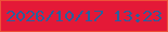 文字の大きさ：1、枠の色：ed5239、背景の色：e41937、文字の色：2b5f9b 無料ブログパーツのブログ時計