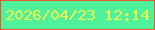 文字の大きさ：3、枠の色：ed532d、背景の色：4ff29b、文字の色：eff74d 無料ブログパーツのブログ時計