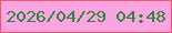 文字の大きさ：2、枠の色：ed566e、背景の色：faa5e1、文字の色：30853e 無料ブログパーツのブログ時計