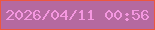 文字の大きさ：4、枠の色：ed573e、背景の色：b569a0、文字の色：f497e0 無料ブログパーツのブログ時計