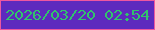 文字の大きさ：4、枠の色：ed57a0、背景の色：5d2abe、文字の色：31c36c 無料ブログパーツのブログ時計
