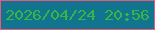 文字の大きさ：5、枠の色：ed5880、背景の色：127590、文字の色：39b445 無料ブログパーツのブログ時計