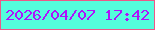 文字の大きさ：4、枠の色：ed5888、背景の色：54fddc、文字の色：ae14fb 無料ブログパーツのブログ時計