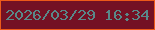 文字の大きさ：4、枠の色：ed5a19、背景の色：741124、文字の色：598889 無料ブログパーツのブログ時計