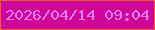 文字の大きさ：4、枠の色：ed5d2b、背景の色：cd079c、文字の色：ec7ded 無料ブログパーツのブログ時計