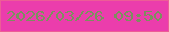 文字の大きさ：4、枠の色：ed5d96、背景の色：eb3dac、文字の色：7b905e 無料ブログパーツのブログ時計