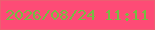 文字の大きさ：5、枠の色：ed5e71、背景の色：fe4b76、文字の色：77bb43 無料ブログパーツのブログ時計
