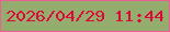 文字の大きさ：4、枠の色：ed5e97、背景の色：94ac6e、文字の色：dc0939 無料ブログパーツのブログ時計