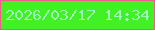 文字の大きさ：2、枠の色：ed5f8a、背景の色：41f125、文字の色：a4f9bd 無料ブログパーツのブログ時計