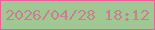 文字の大きさ：5、枠の色：ed5f9a、背景の色：a0c794、文字の色：c4818e 無料ブログパーツのブログ時計