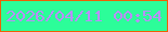 文字の大きさ：4、枠の色：ed6005、背景の色：2cfd99、文字の色：b98ef9 無料ブログパーツのブログ時計