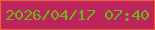 文字の大きさ：5、枠の色：ed603e、背景の色：be245c、文字の色：6db817 無料ブログパーツのブログ時計