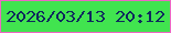 文字の大きさ：4、枠の色：ed67c4、背景の色：41e44f、文字の色：0f295d 無料ブログパーツのブログ時計
