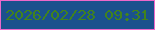 文字の大きさ：3、枠の色：ed68ca、背景の色：1b518d、文字の色：41831d 無料ブログパーツのブログ時計