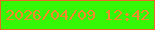 文字の大きさ：2、枠の色：ed6925、背景の色：35f706、文字の色：f7872e 無料ブログパーツのブログ時計