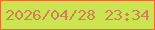 文字の大きさ：4、枠の色：ed6c2a、背景の色：cde452、文字の色：d18151 無料ブログパーツのブログ時計
