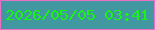 文字の大きさ：3、枠の色：ed6ec5、背景の色：4298a1、文字の色：1af415 無料ブログパーツのブログ時計